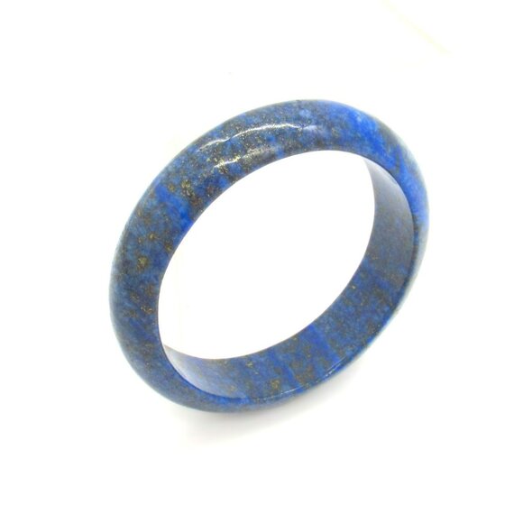 Lapis Lazuli Bangle Blue Bracelet 67 mm 8" Inner Circ. Solid - Picture 6 of 11